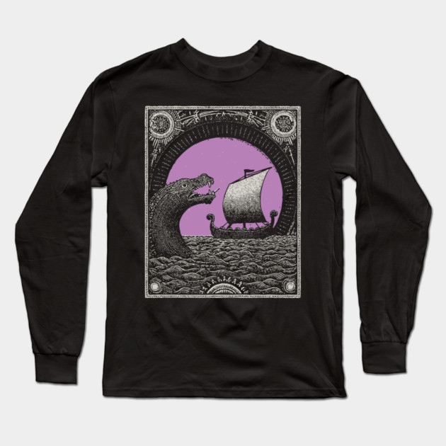 Viking Saga - The Voyage and the Sea Serpent Long Sleeve T-Shirt by TuncGK