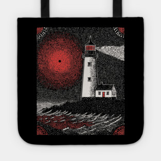 Gothic Lighthouse - The Crimson Beacon Tote