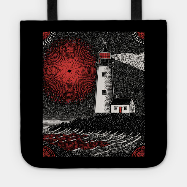 Gothic Lighthouse - The Crimson Beacon Tote by TuncGK