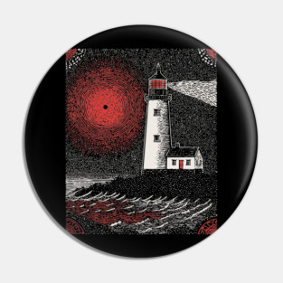 Gothic Lighthouse - The Crimson Beacon Pin