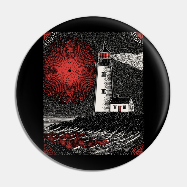 Gothic Lighthouse - The Crimson Beacon Pin by TuncGK