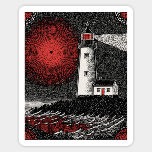 Gothic Lighthouse - The Crimson Beacon Sticker