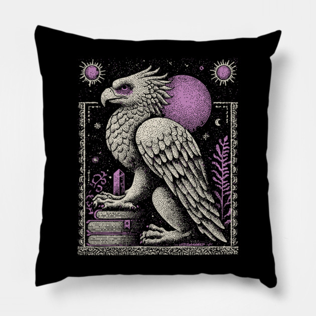 Mythical Griffin - The Guardian of Ancient Lore Pillow by TuncGK