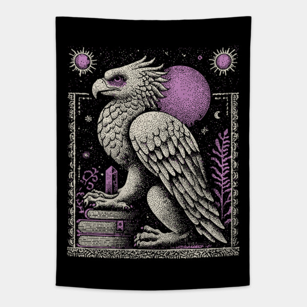 Mythical Griffin - The Guardian of Ancient Lore Tapestry by TuncGK