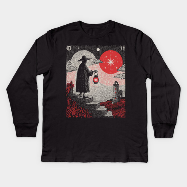 Tarot Hermit - The Seeker of Inner Light Kids Long Sleeve T-Shirt by TuncGK
