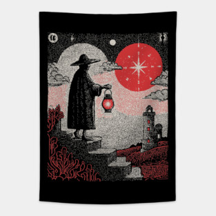 Tarot Hermit - The Seeker of Inner Light Tapestry