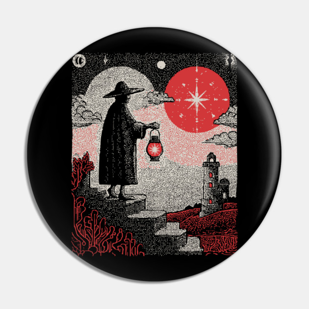 Tarot Hermit - The Seeker of Inner Light Pin by TuncGK