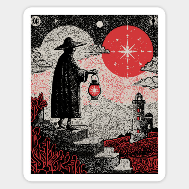 Tarot Hermit - The Seeker of Inner Light Magnet by TuncGK