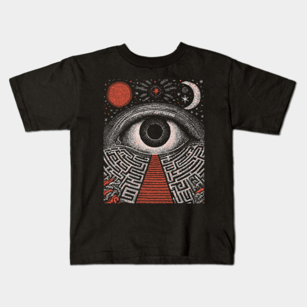 Surreal Eye - The Labyrinth of Consciousness Kids T-Shirt by TuncGK