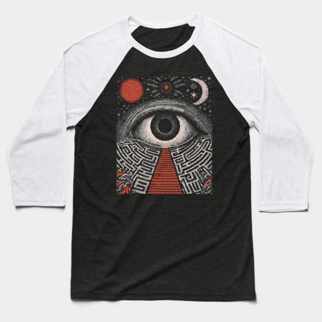 Surreal Eye - The Labyrinth of Consciousness Baseball T-Shirt by TuncGK