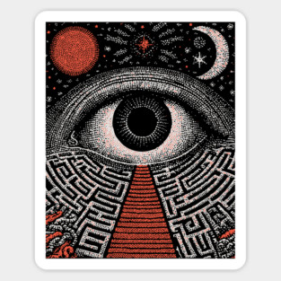 Surreal Eye - The Labyrinth of Consciousness Sticker