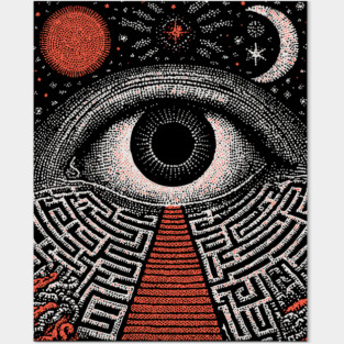 Surreal Eye - The Labyrinth of Consciousness Posters and Art