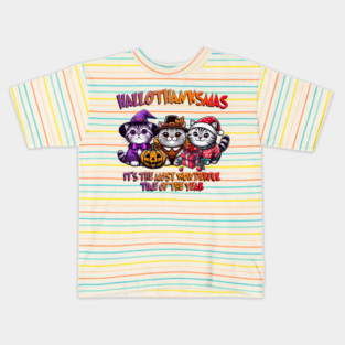 British Shorthair Cat Halloween Thanksgiving Christmas Kids T-Shirt