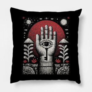 Esoteric Hamsa - The Key to Divine Protection Pillow