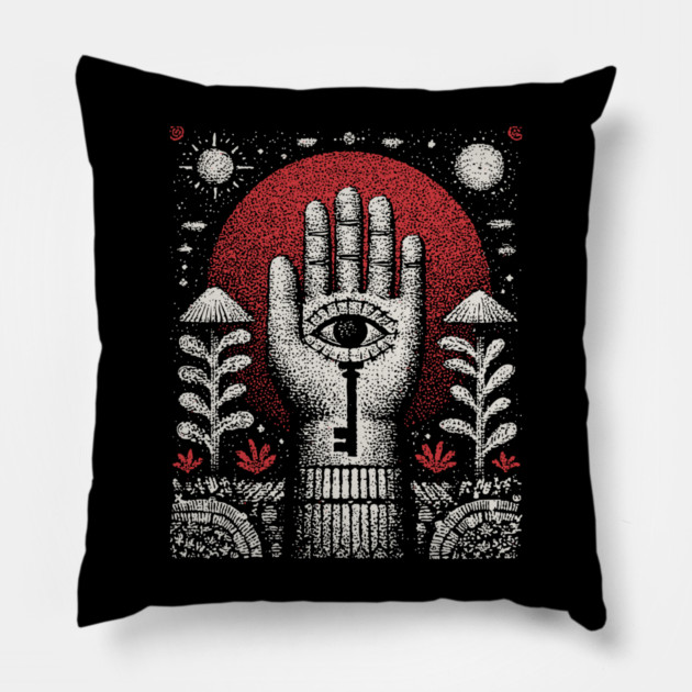 Esoteric Hamsa - The Key to Divine Protection Pillow by TuncGK