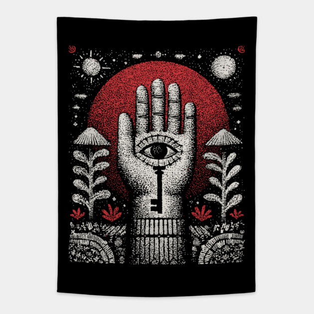 Esoteric Hamsa - The Key to Divine Protection Tapestry by TuncGK