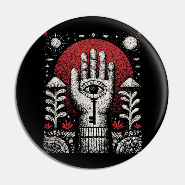 Esoteric Hamsa - The Key to Divine Protection Pin by TuncGK