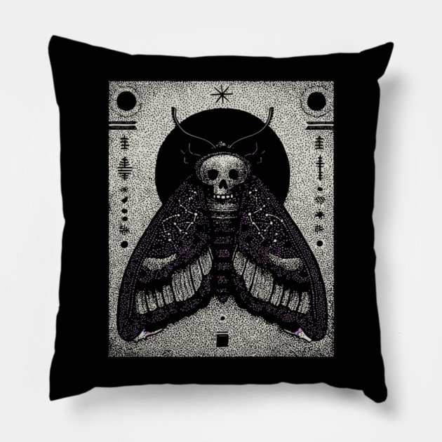 Gothic Hawkmoth - The Occult Messenger Pillow by TuncGK