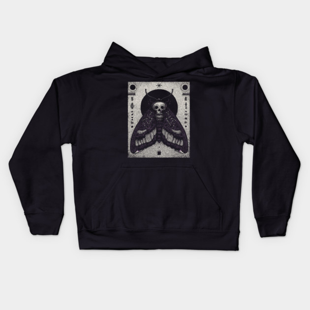 Gothic Hawkmoth - The Occult Messenger Kids Hoodie by TuncGK