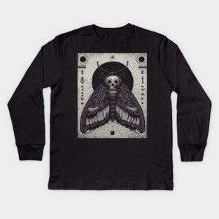 Gothic Hawkmoth - The Occult Messenger Kids Long Sleeve T-Shirt