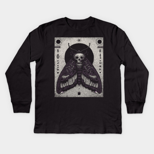 Gothic Hawkmoth - The Occult Messenger Kids Long Sleeve T-Shirt by TuncGK