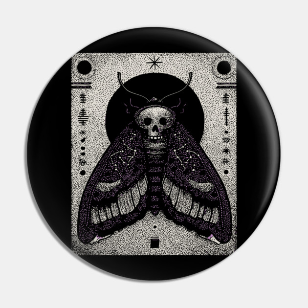 Gothic Hawkmoth - The Occult Messenger Pin by TuncGK