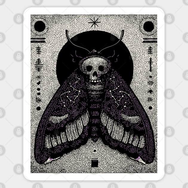 Gothic Hawkmoth - The Occult Messenger Sticker by TuncGK