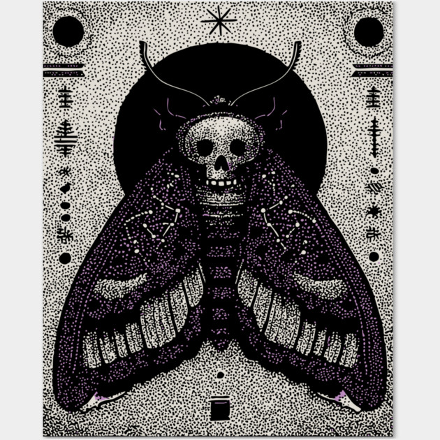 Gothic Hawkmoth - The Occult Messenger Wall Art by TuncGK
