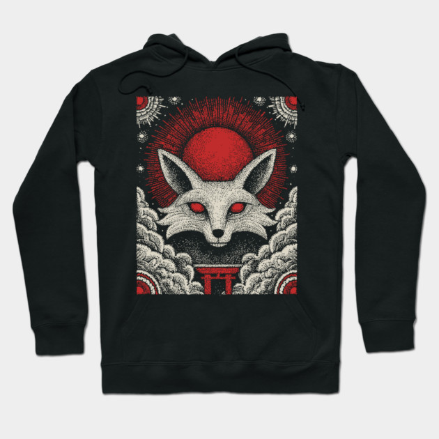 Mystical Kitsune - The Nine-Tailed Fox Spirit Hoodie by TuncGK