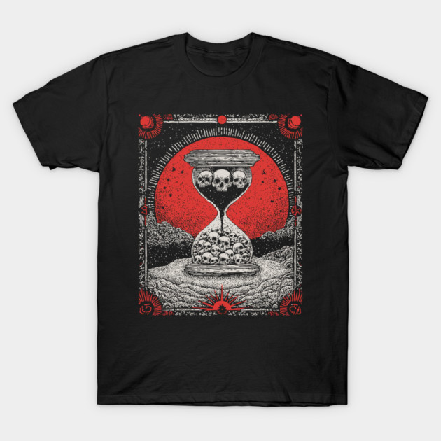 Macabre Hourglass - The Sands of Mortality T-Shirt by TuncGK