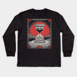 Macabre Hourglass - The Sands of Mortality Kids Long Sleeve T-Shirt
