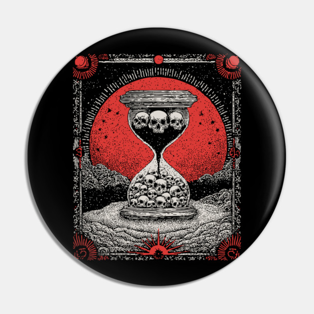 Macabre Hourglass - The Sands of Mortality Pin by TuncGK