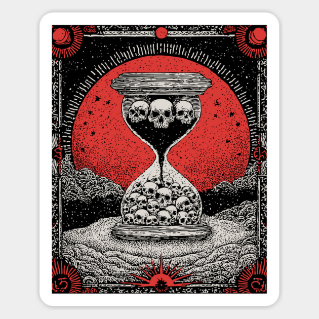 Macabre Hourglass - The Sands of Mortality Magnet by TuncGK