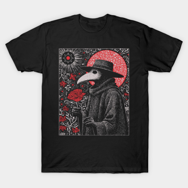 Gothic Plague Doctor - The Herald of Pestilence T-Shirt by TuncGK