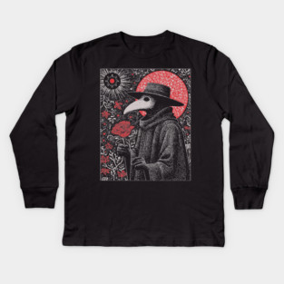 Gothic Plague Doctor - The Herald of Pestilence Kids Long Sleeve T-Shirt