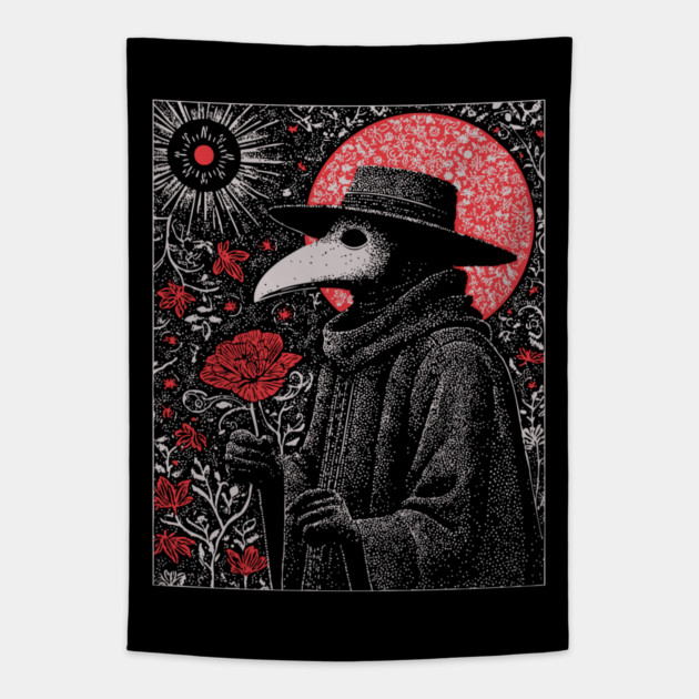 Gothic Plague Doctor - The Herald of Pestilence Tapestry by TuncGK