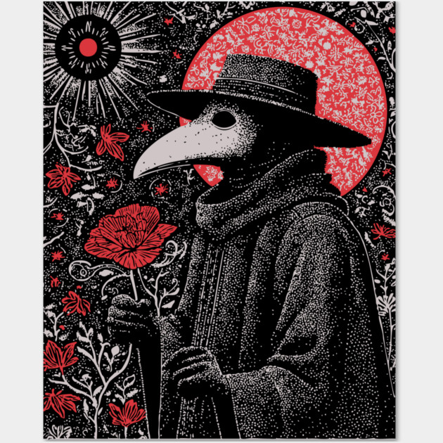 Gothic Plague Doctor - The Herald of Pestilence Wall Art by TuncGK