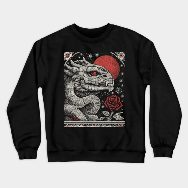 Mythical Serpent King - The Crowned Dragon Crewneck Sweatshirt by TuncGK