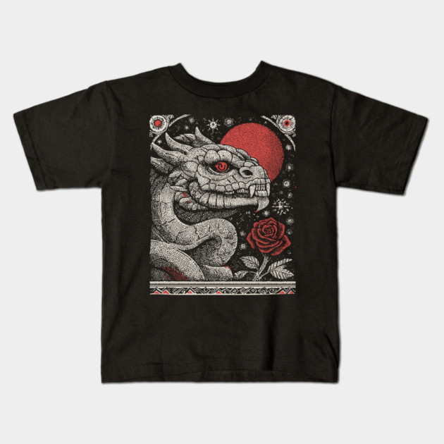 Mythical Serpent King - The Crowned Dragon Kids T-Shirt by TuncGK