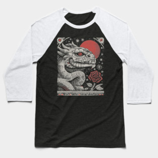 Mythical Serpent King - The Crowned Dragon Baseball T-Shirt