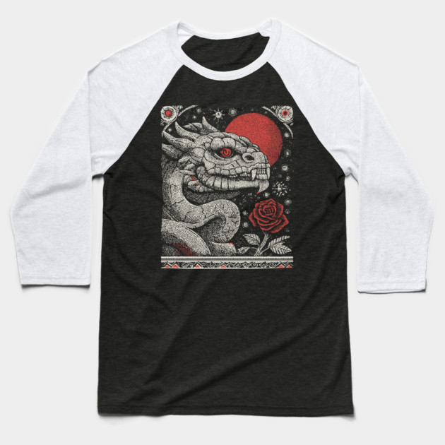 Mythical Serpent King - The Crowned Dragon Baseball T-Shirt by TuncGK