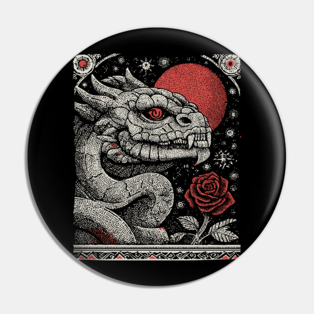 Mythical Serpent King - The Crowned Dragon Pin by TuncGK