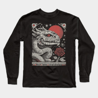 Mythical Serpent King - The Crowned Dragon Long Sleeve T-Shirt