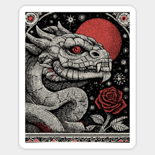 Mythical Serpent King - The Crowned Dragon Sticker