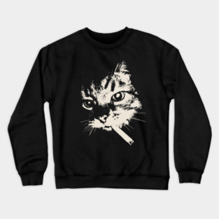 smoking cat Crewneck Sweatshirt
