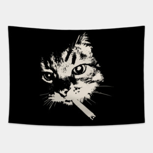 smoking cat Tapestry