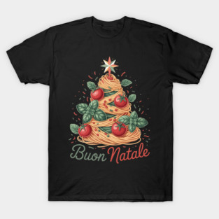 Buon Natale Italian Pasta Christmas Tree Xmas For Men Women T-Shirt