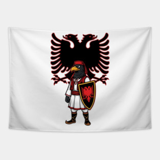 Albanian Eagle Warrior Patriot Pride Tapestry
