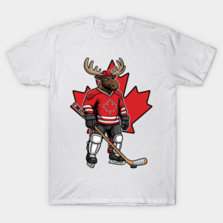 Canadian Moose Hockey Player T-Shirt