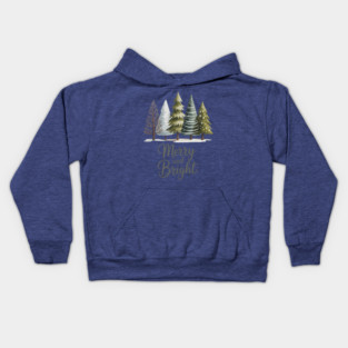 Merry and Bright Trees Christmas Kids Hoodie